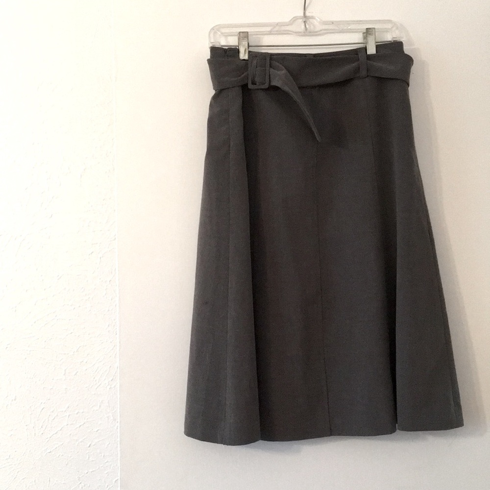 Josephine Chaus Gray A-Line Midi Skirt